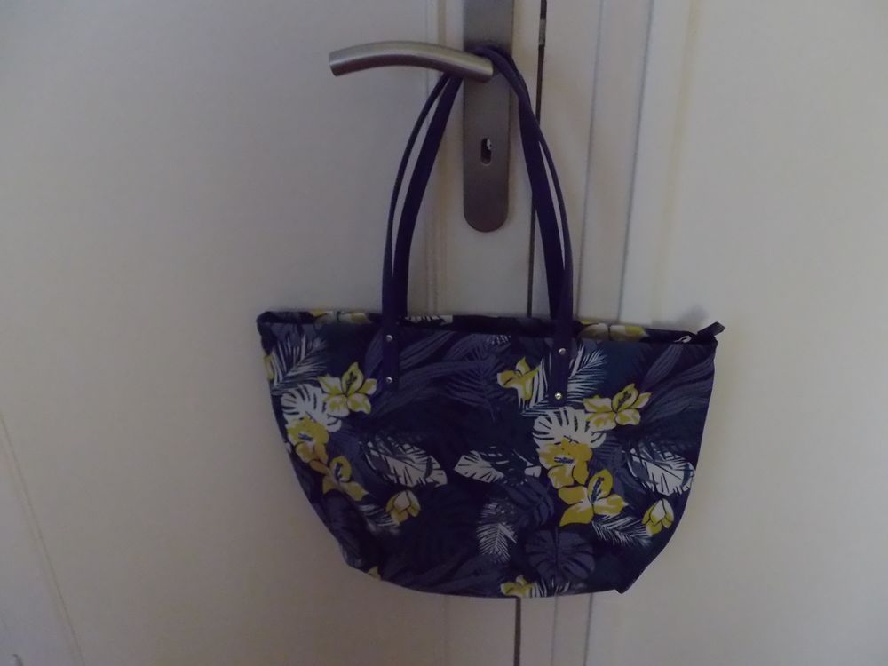 Sac cabas moyen Le Tanneur bleu jaune Maroquinerie