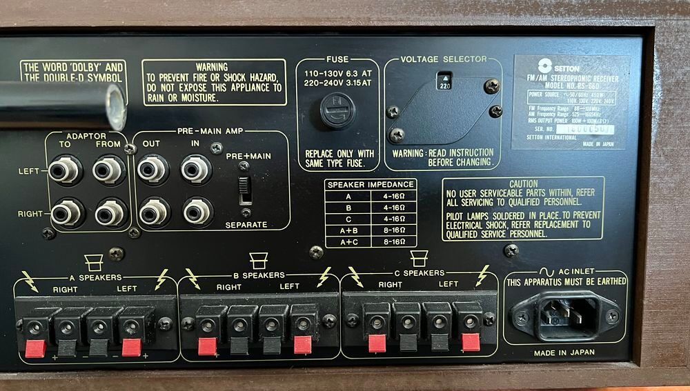 AMPLI SETTON STEREOPHONIC RECEIVER RS 660 Audio et hifi