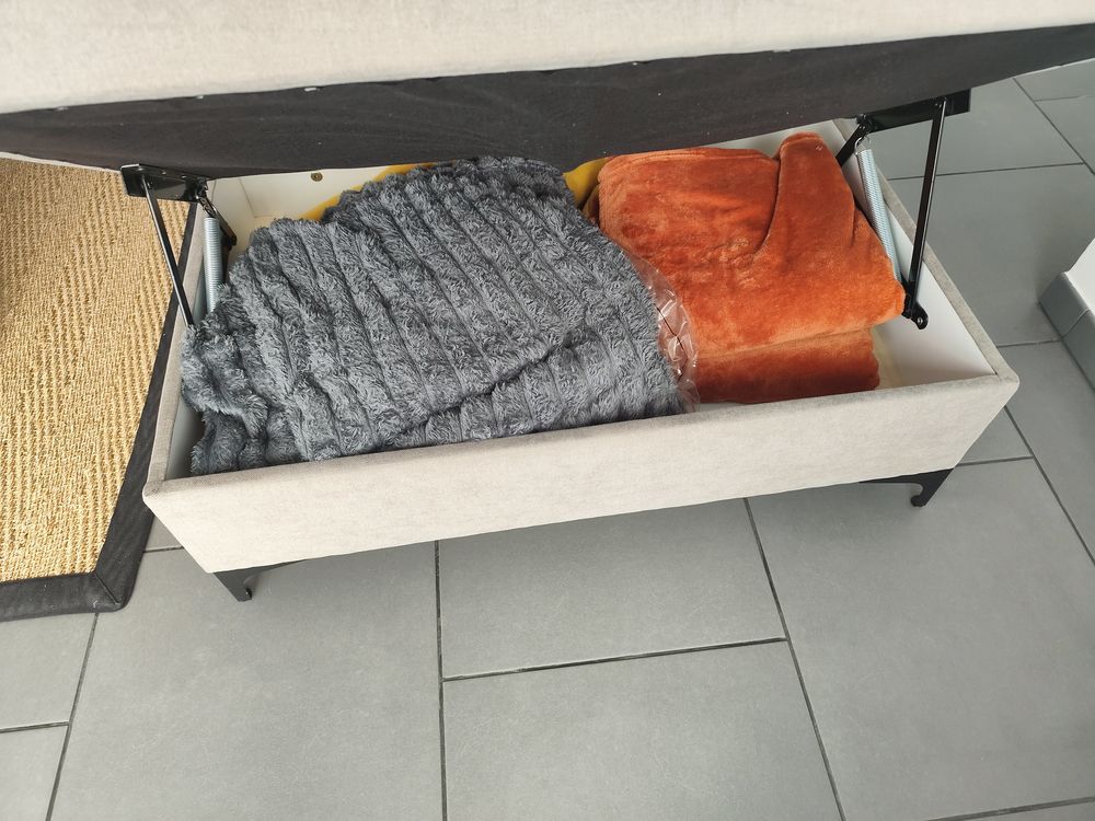 Canap&eacute; d'angle tissu gris clair Meubles