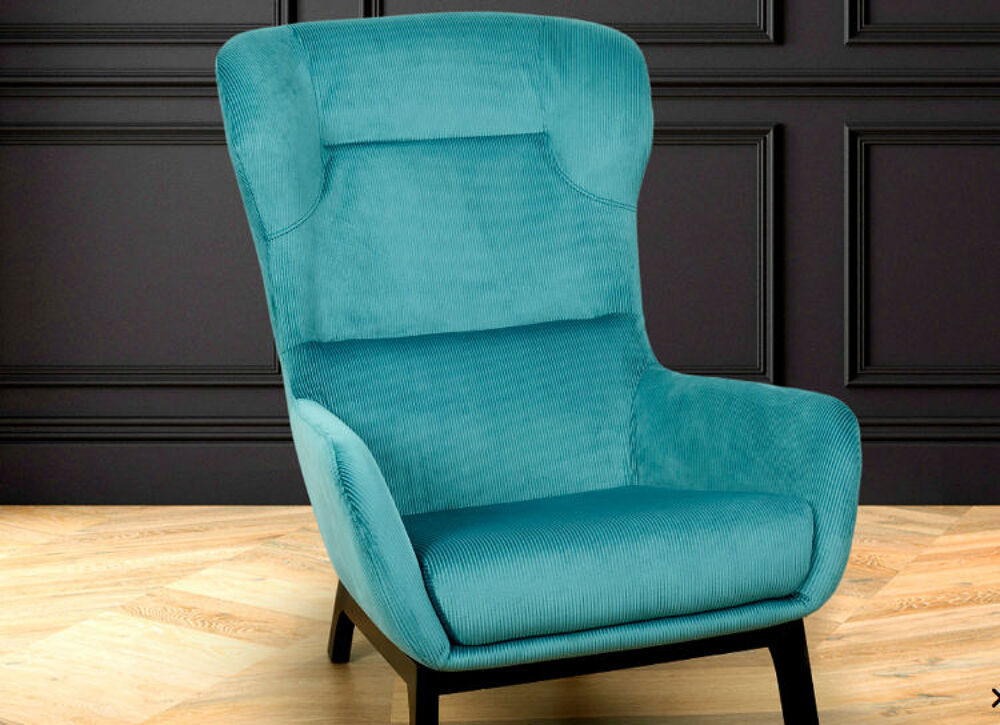 Fauteuil velours bleu-canard n e u f Meubles