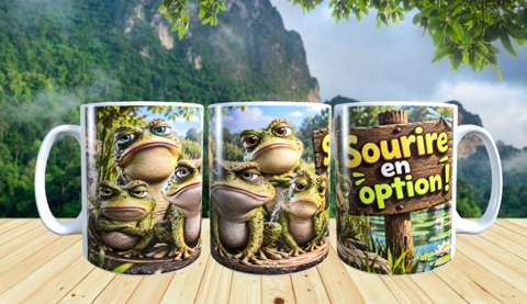 Mug humour, grenouilles, Sourire en option! 10 Saint-Loup-sur-Semouse (70)