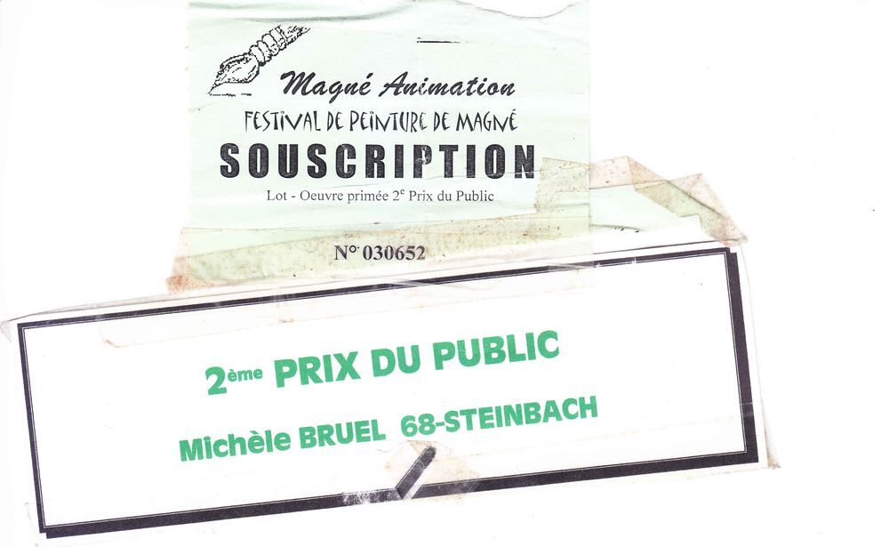 Peinture sous-verre sign&eacute;e de Mich&egrave;le Bruel Décoration