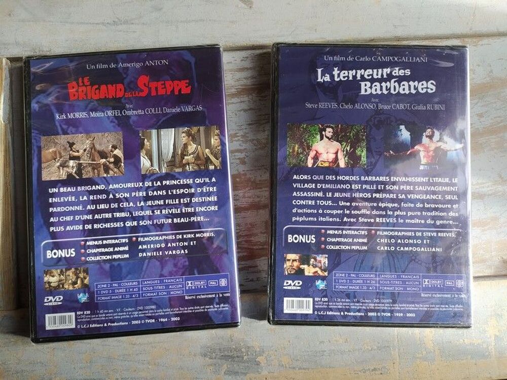 2 DVD Vieux Films Brigand de la Steppes Terreur des Barbares DVD et blu-ray