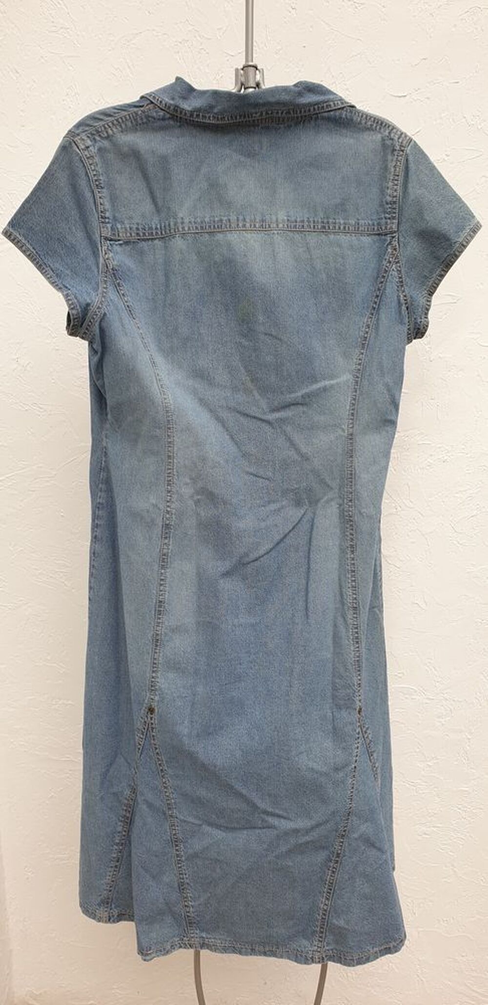 Robe mi-longue, manches courtes en Jean bleu Monsoon T 42 Vtements