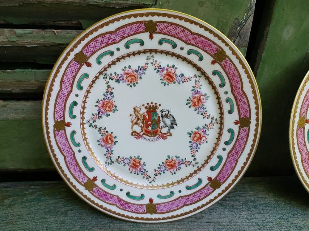 Assiettes Porcelaine de Samson D&eacute;cor Compagnie des Indes 