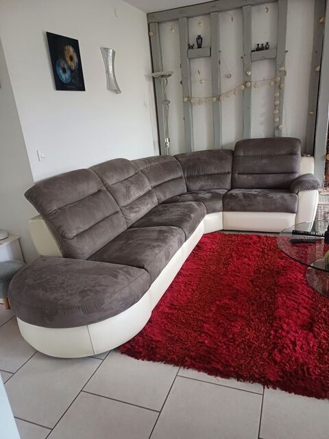 Canap d'angle cuir et velour 950 Sainte-Genevive-des-Bois (91)