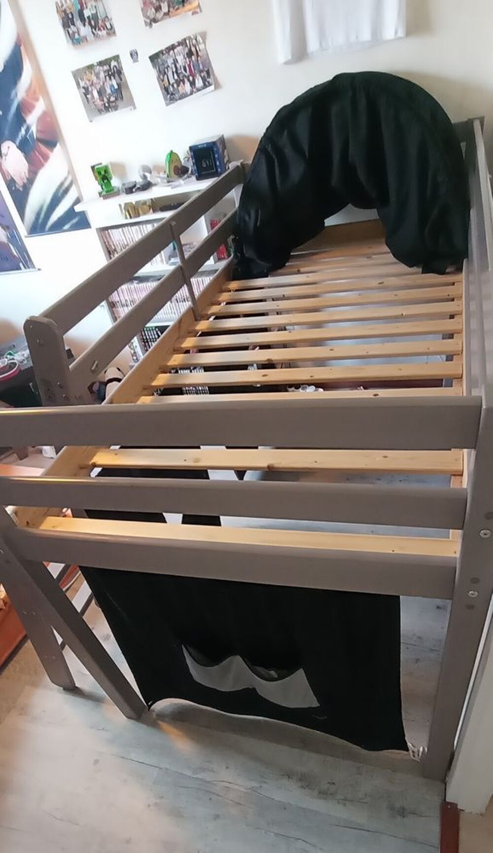 Lit mezzanine pirates en 90 avec tunnel Mobilier enfants
