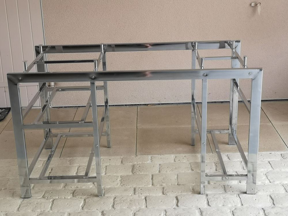 Bureau et &eacute;tag&egrave;re verre/m&eacute;tal, ensemble ou s&eacute;par&eacute;s Meubles