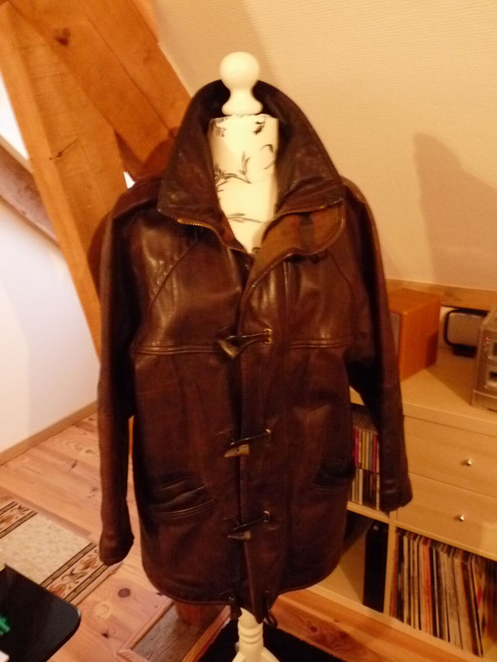 Veste longue homme cuir Vêtements