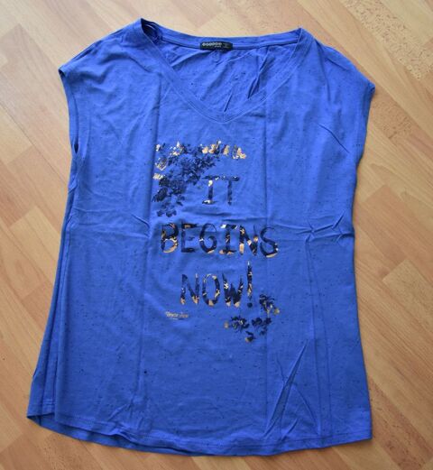 NEUF.  Taille: S. Tee shirt bleu et dor�.  Bonobo. NEUF 7 Gujan-Mestras (33)