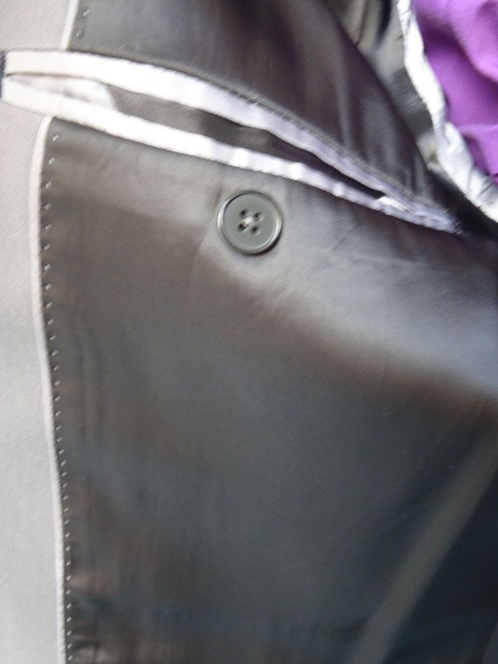 Veste Homme grise &agrave; revers contrast&eacute;s TL Vêtements