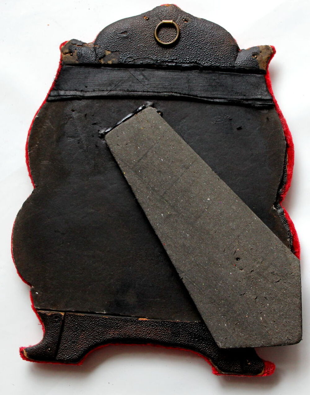 Cadre photo Napol&eacute;on III en velours rouge et argent v&eacute;ritabl Décoration