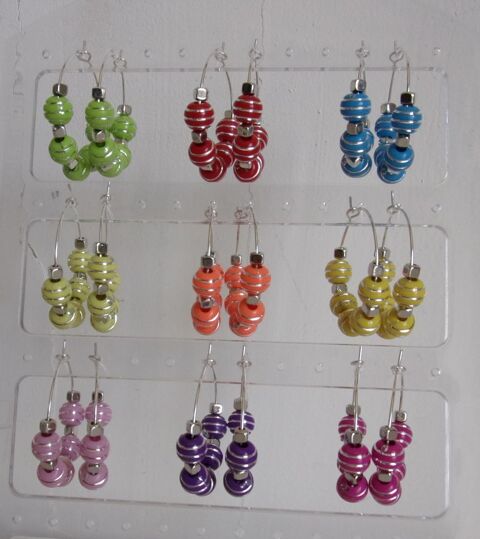 Lot de 9 paires de boucles d'oreilles croles 7 Lennon (29)