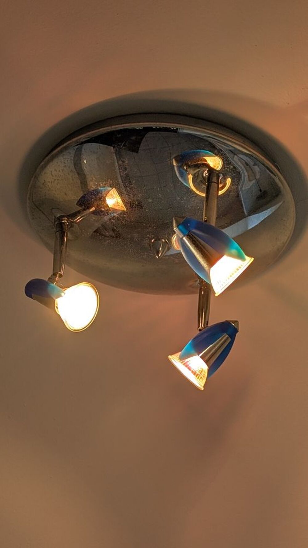Plafonnier de Salle de bain 3 lampes halog&egrave;nes Décoration