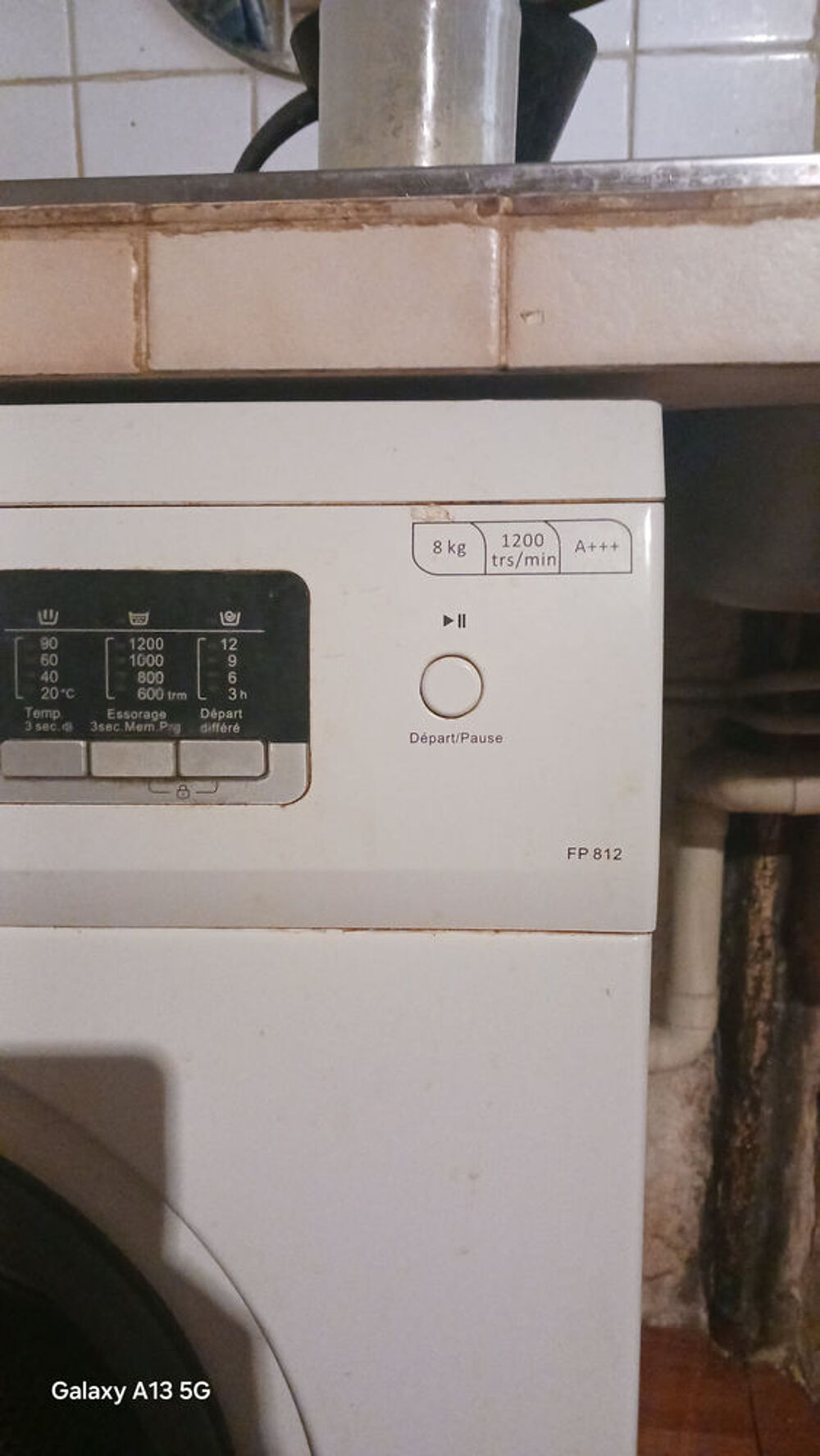 machine &agrave; laver de 8kg, A+++ Electroménager