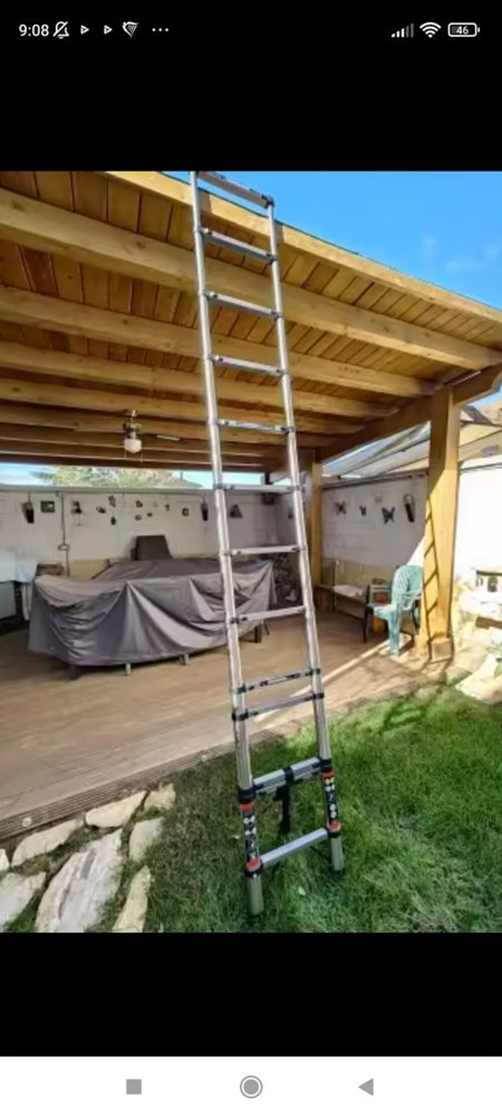 &eacute;chelle t&eacute;lescopique extensible jusqu'&agrave; 3,8 m&egrave;tre en acier Bricolage
