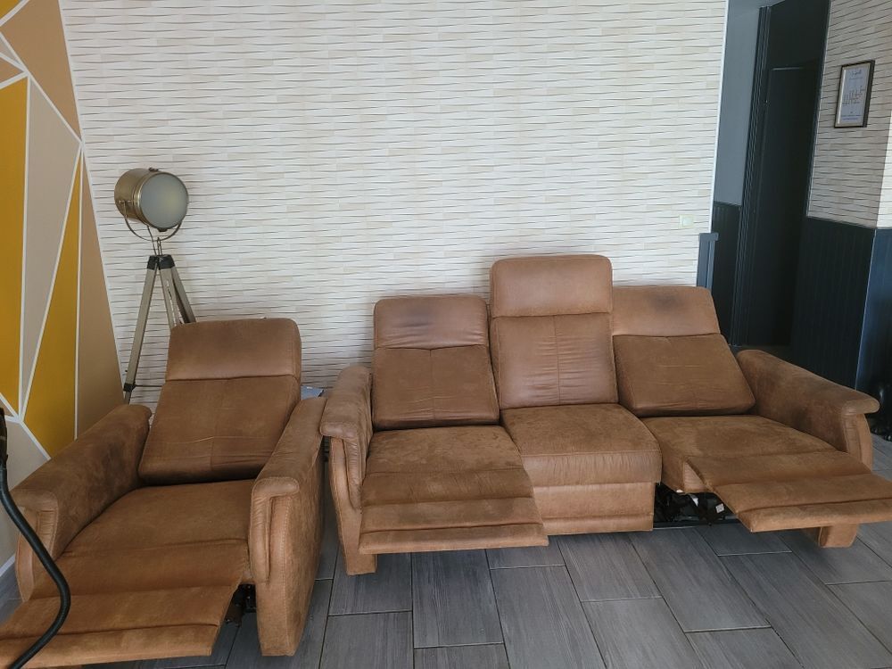 Lit pont avec sommier/ canap&eacute; et fauteuil avec Relax &eacute;lectri Meubles