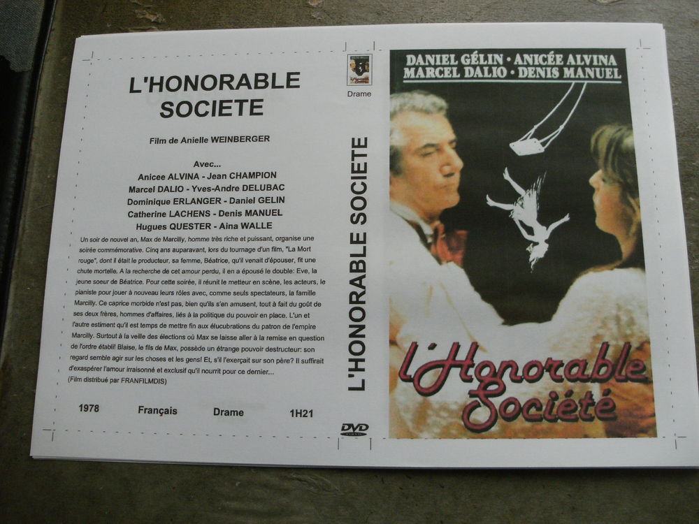 Film : " L 'honorable societe " DVD et blu-ray