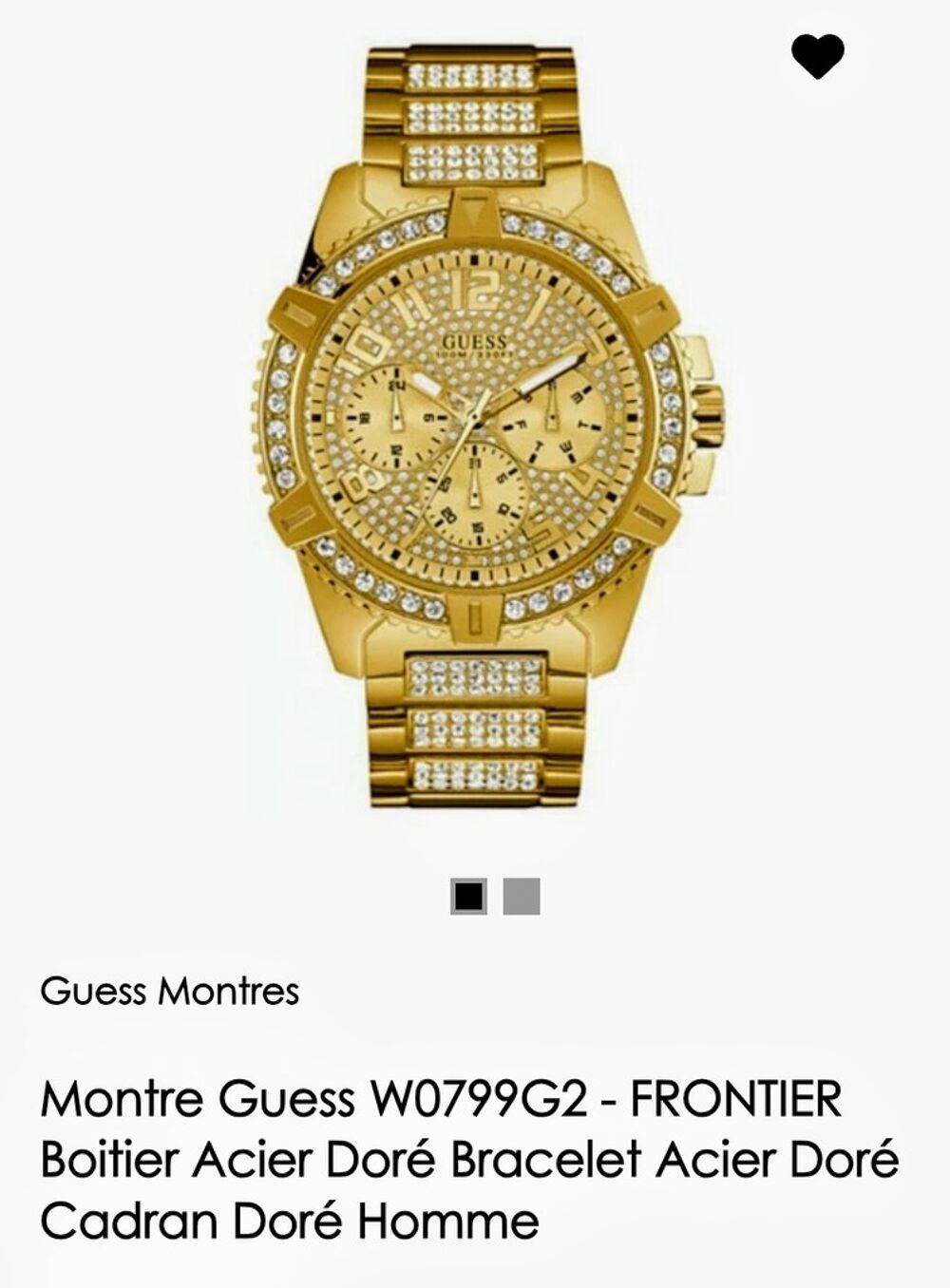 Montre Guess Homme Dor&eacute;e - Mod&egrave;le FRONTIER W0799G2 Bijoux et montres