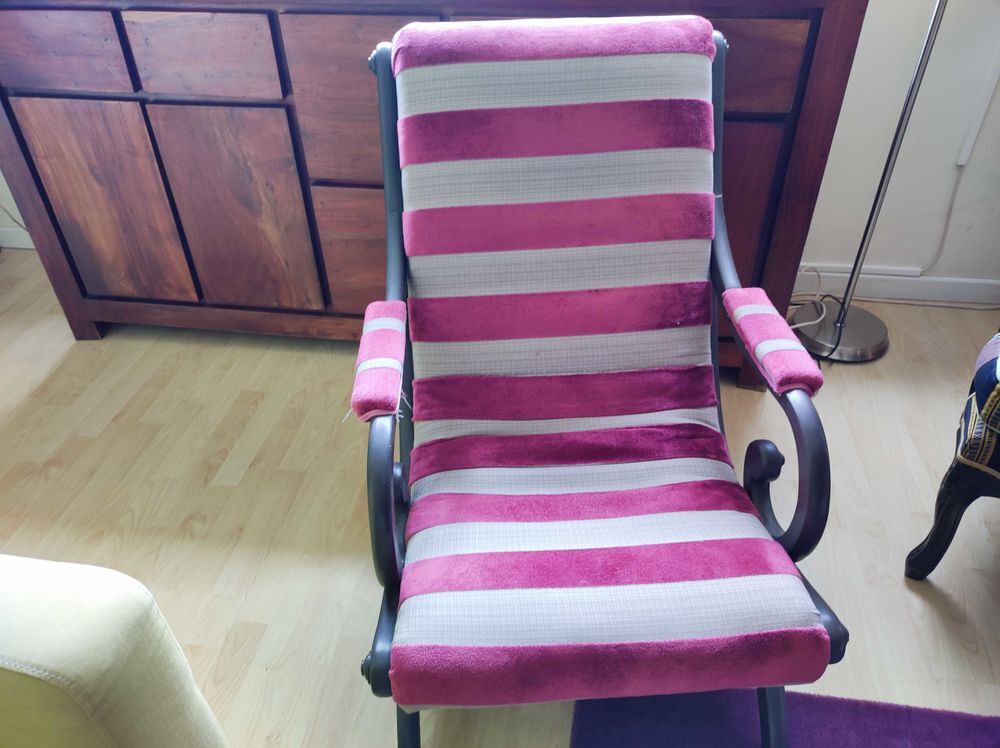 fauteuil mauve et gris Meubles