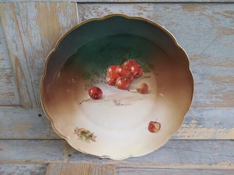 Assiette Porcelaine XIXème Moritz Zdekauer Austria Cerises  Loches (37)