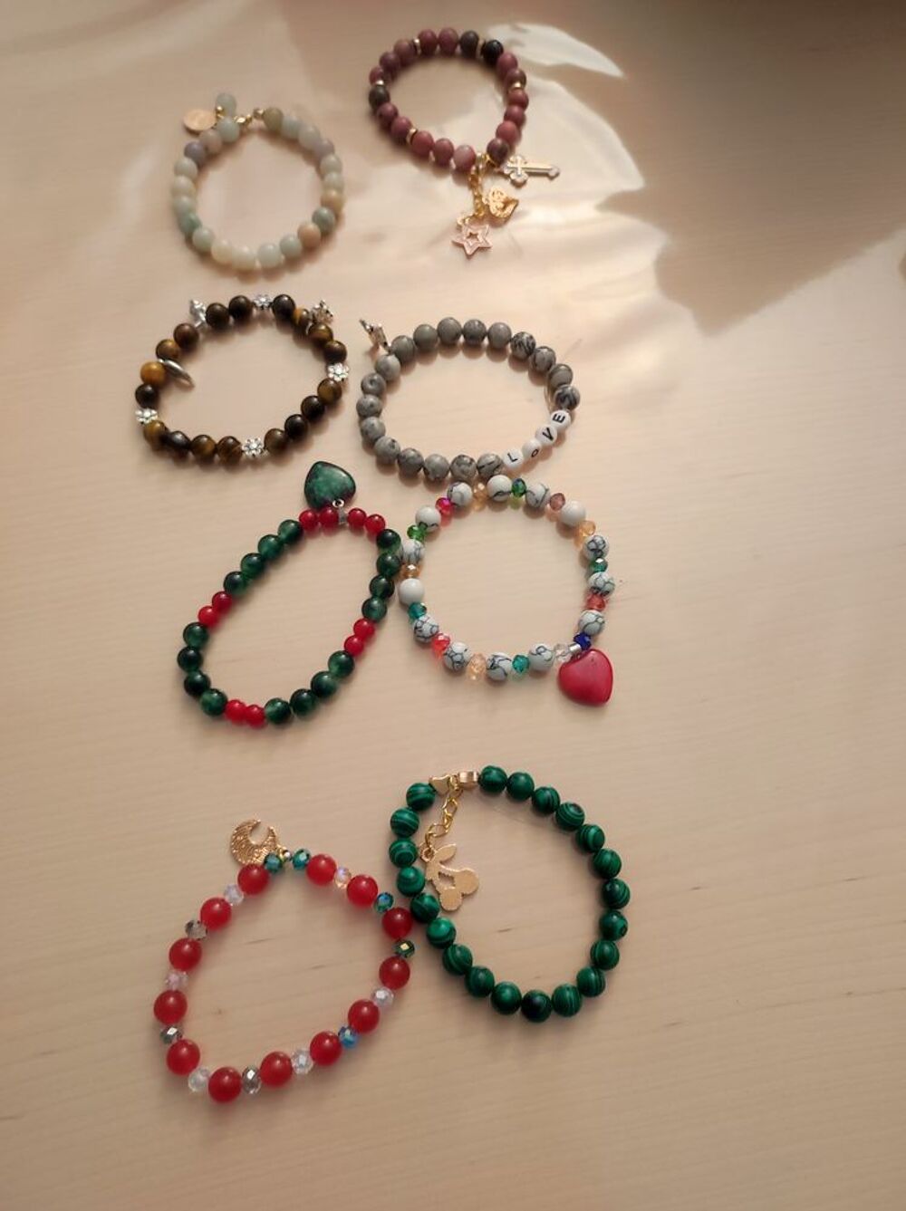 Bracelet et boucles d'oreilles artisanal en pierre naturelle Bijoux et montres