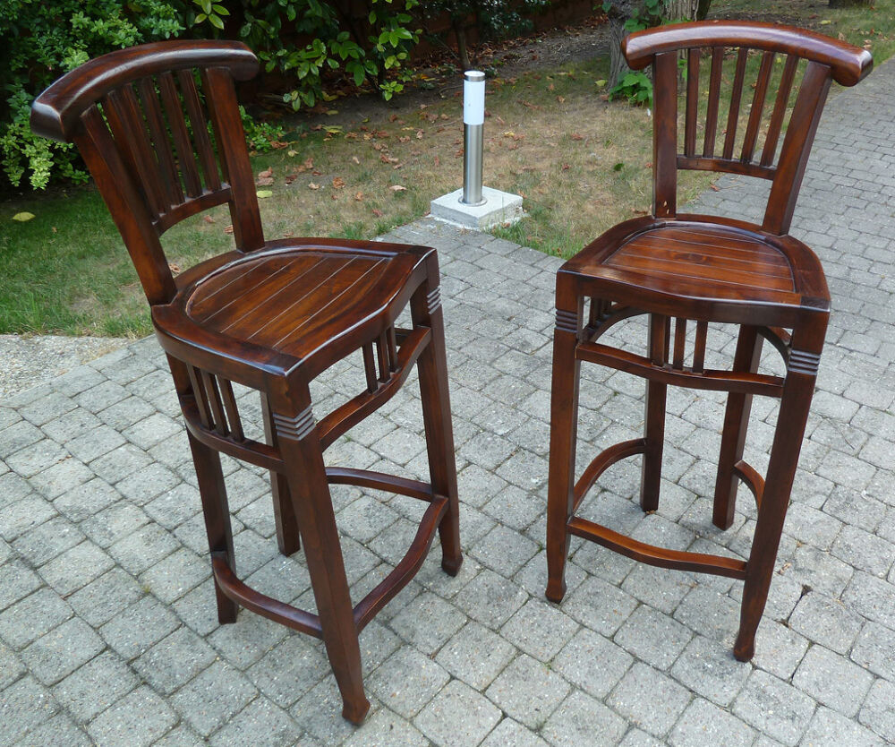 Lot de 2 tabourets de bar bois fonc&eacute; Meubles