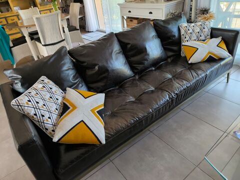 CANAPE FIXE NOiIR 4PL VACHETTE 6 COUSSINS, MAISON DU MONDE 235 Saint-Sulpice-de-Royan (17)