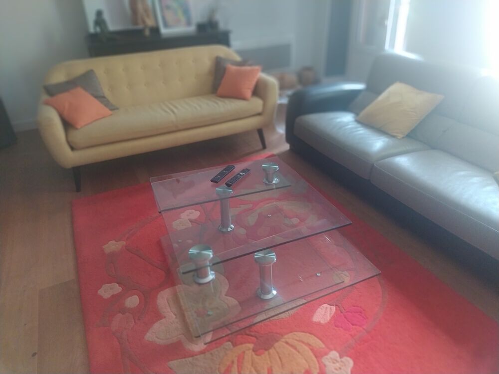 TABLE BASSE DESIGN EN VERRE &amp; ACIER Meubles