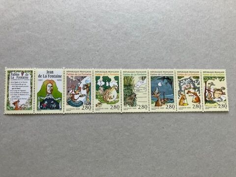 Bande de 5 timbres neufs Fables de la Fontaine 4 Rochechouart (87)