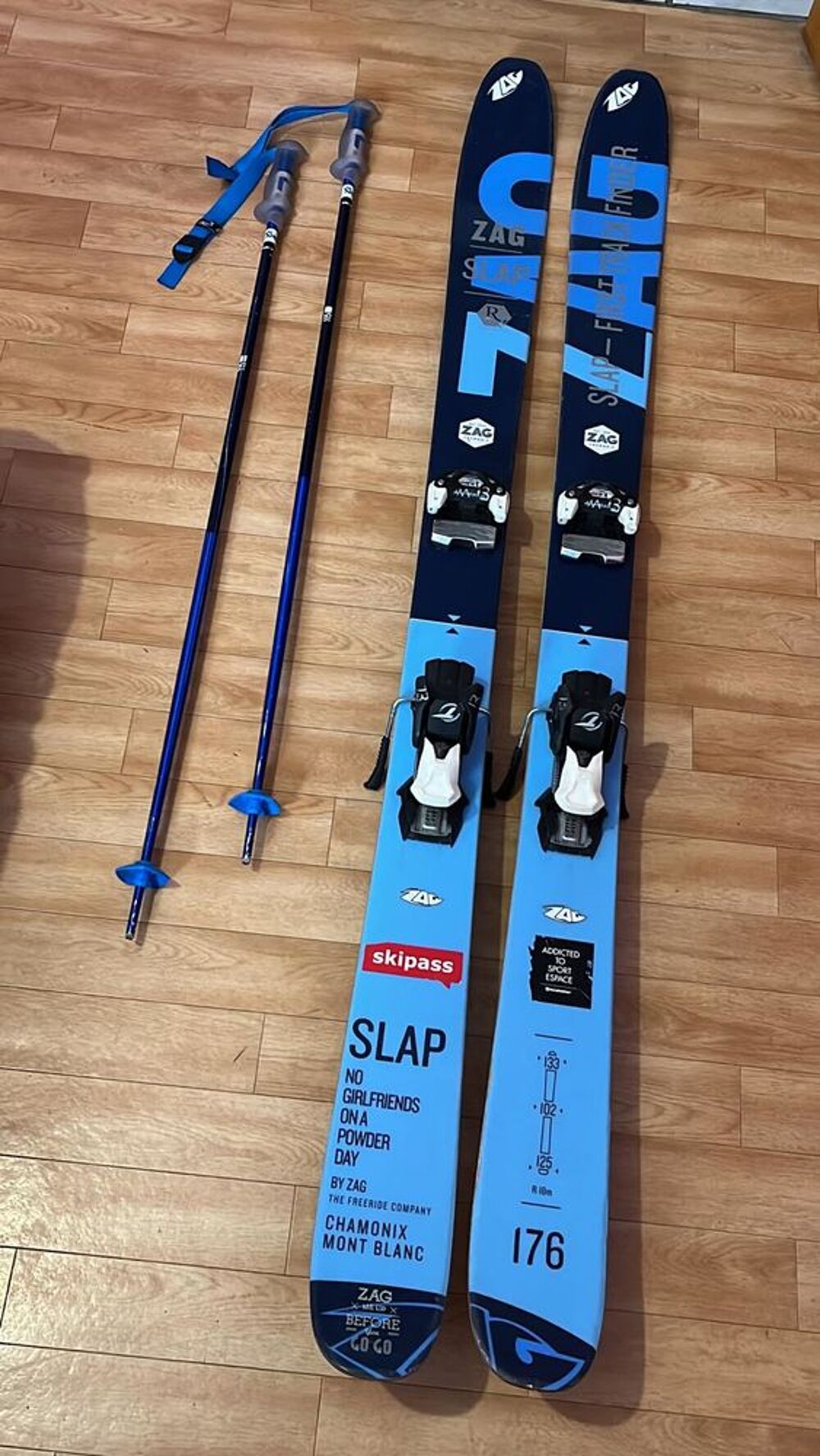 Paire de ski ZAG Slap 176cm + fixations Tyrolia Sports
