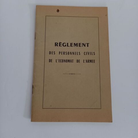 Règlement des personnels civils de l'économat de l'armée     10 Saumur (49)