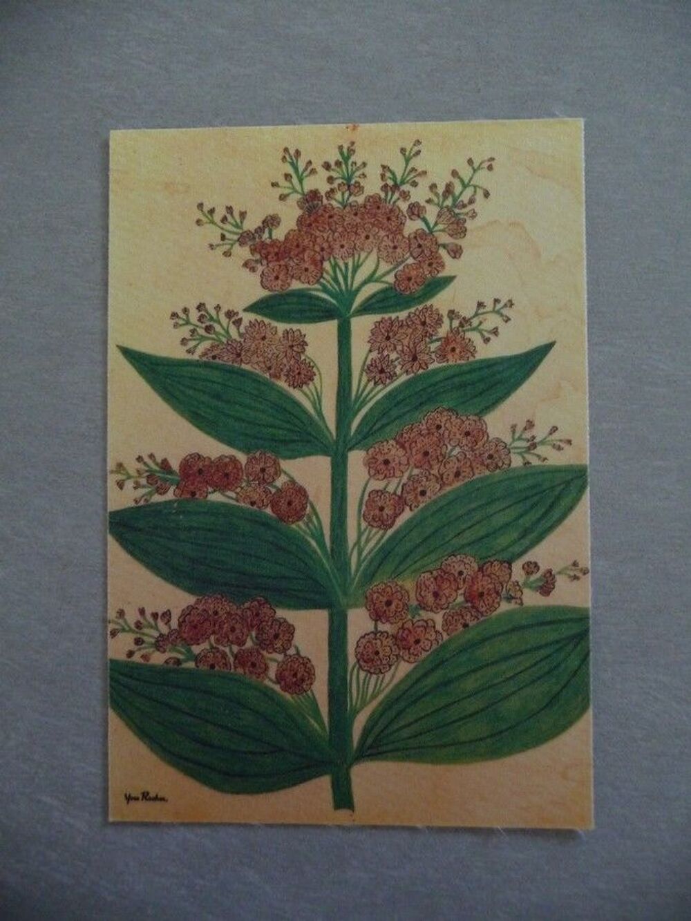 2 cartes motifs de fleurs sur soie - Neuves Décoration