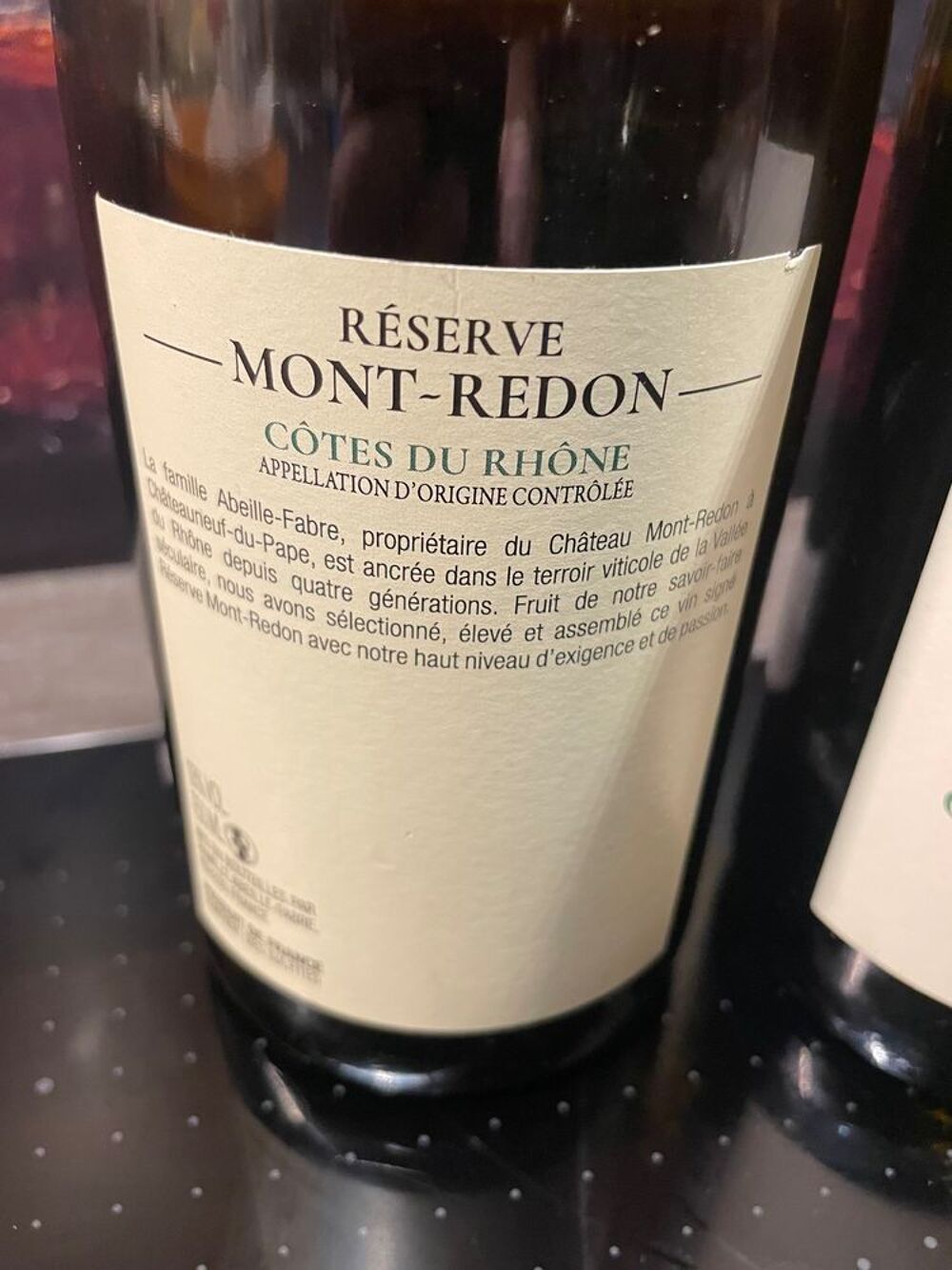 1 Bt Cote du Rhone Chateau MONT-REDON Reserve 2021 Blanc Cuisine