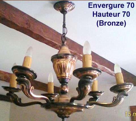 Lustre en bronze vintage 25 Lauris (84)