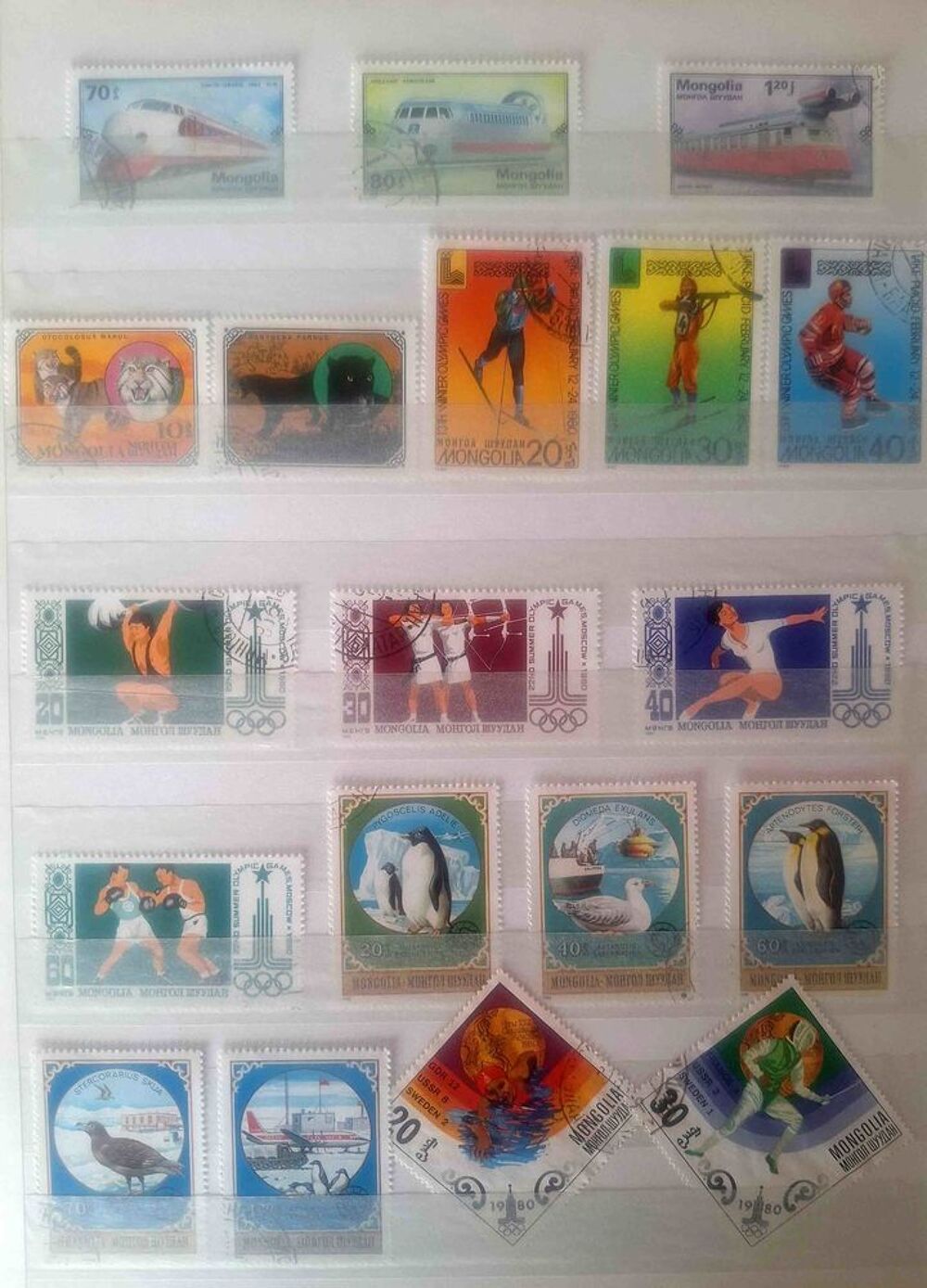 S&eacute;rie de timbres de collection de Mongolie A 