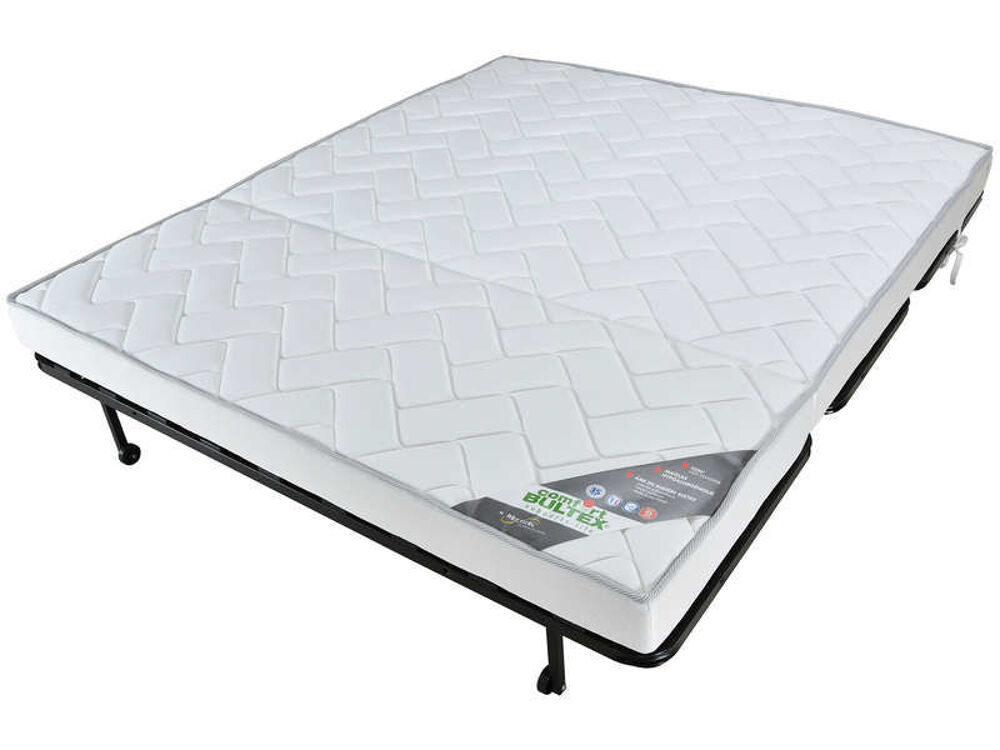 Banquette BZ &agrave; roulettes de 140 avec matelas bultex 35kg Meubles