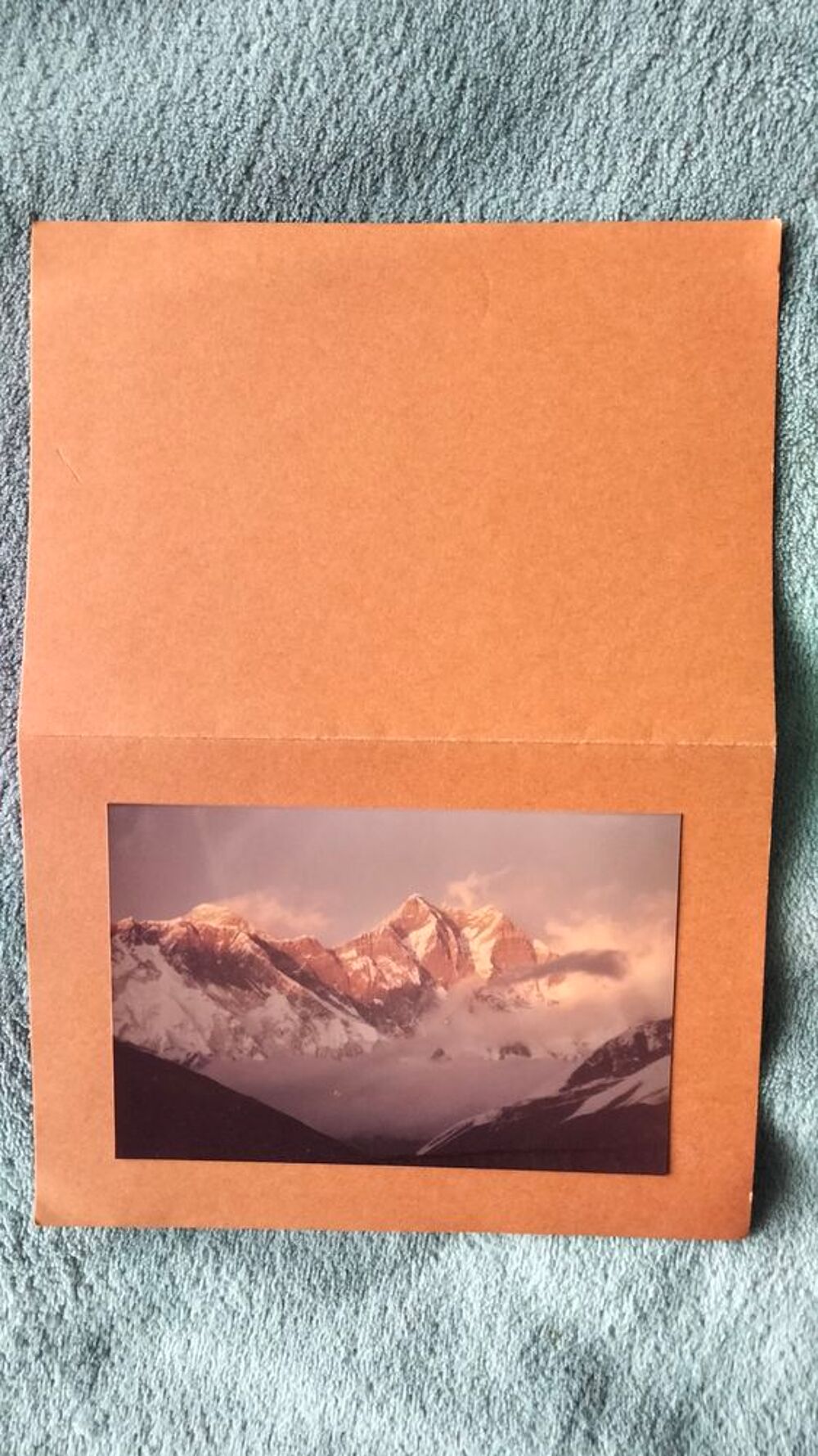 Carte postale artisanale vintage paysage montagne 