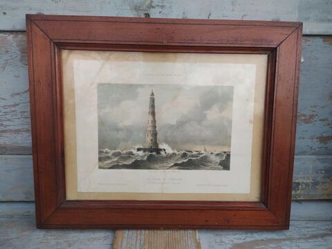Tableau Phare de Cordouan Gironde Lithographie Mercereau 60 Loches (37)