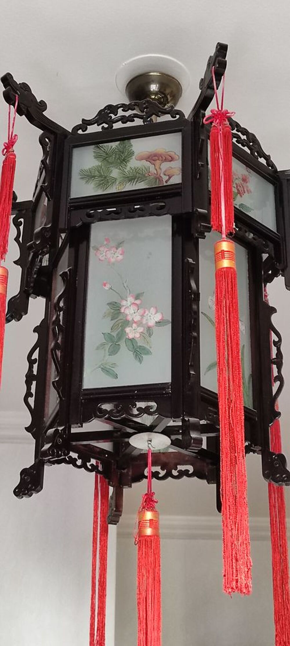 superbe lustre chinois peint &agrave; la main Décoration