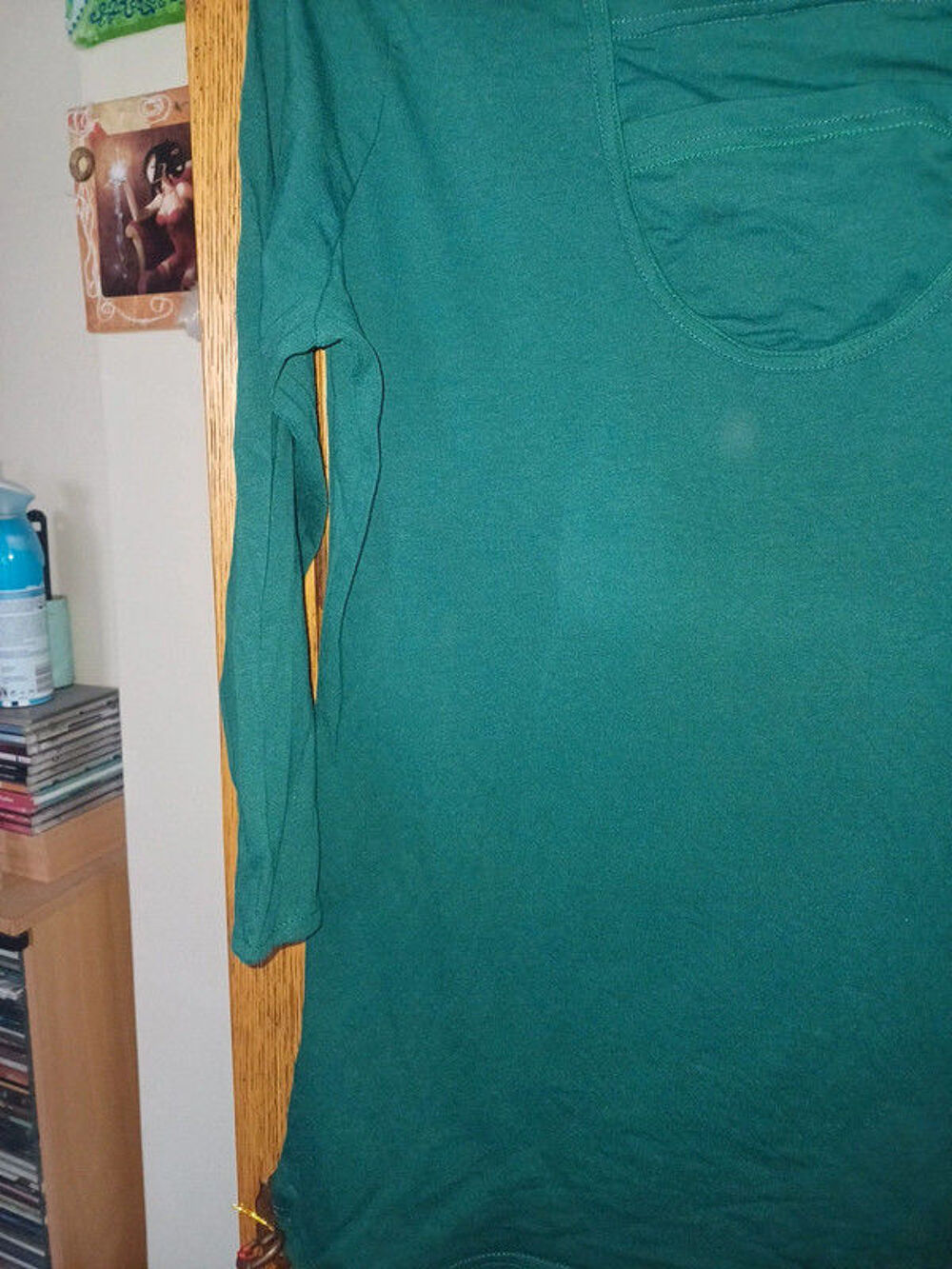 T shirt manches 3/4 vert Vtements