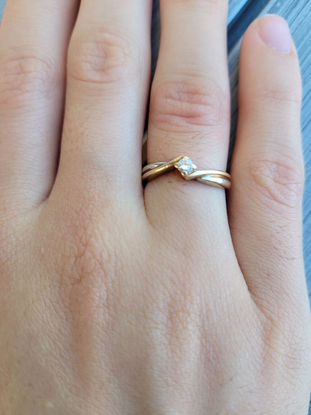 Bague solitaire or jaune &amp; blanc Bijoux et montres