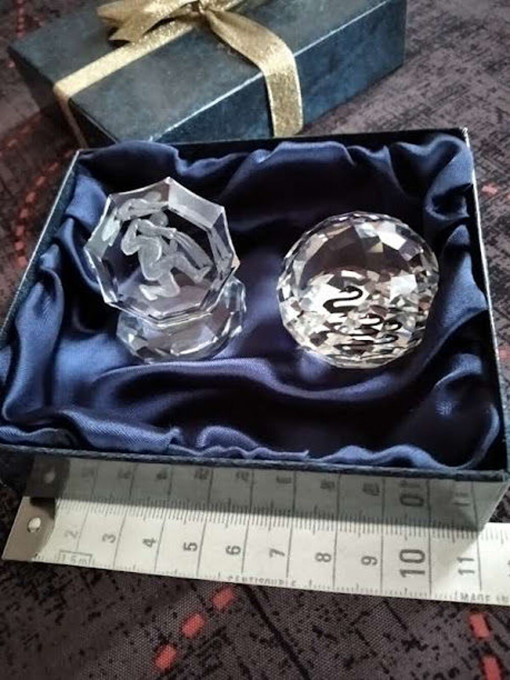 Lot de 2 presse papier Swarovski Décoration