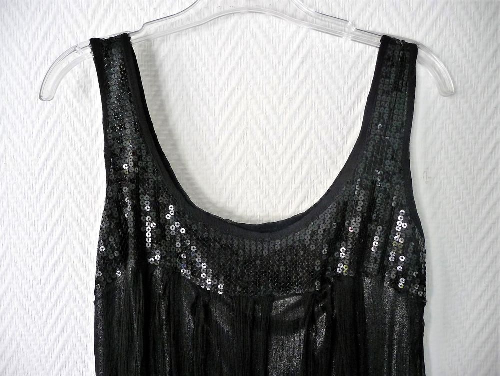 Robe en Soie Noir avec Doublure Argent&eacute;e- Le Banc Vêtements