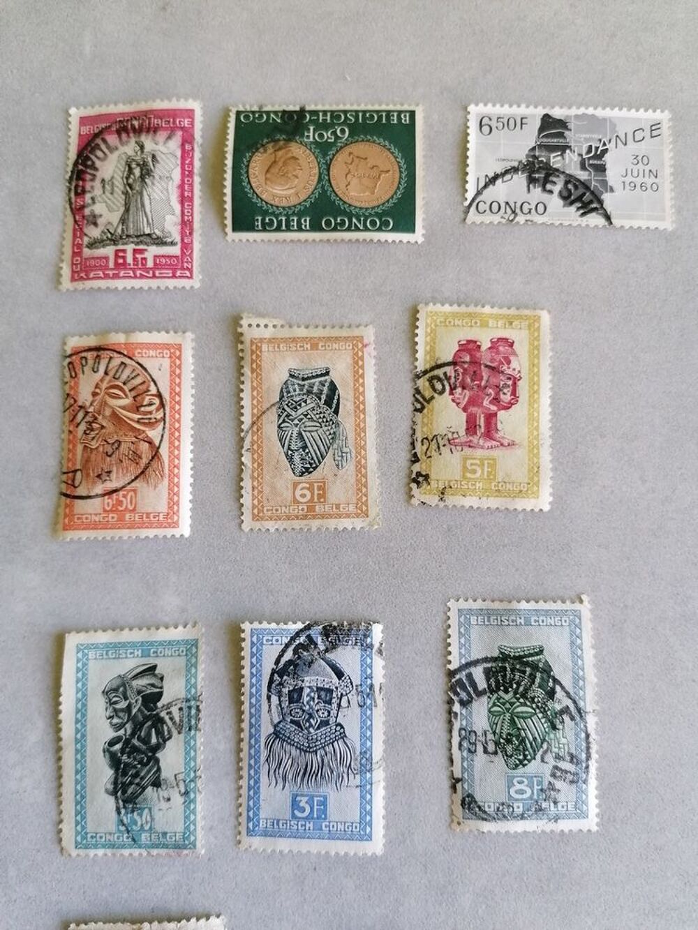 Lot de timbres du Congo Belge 
