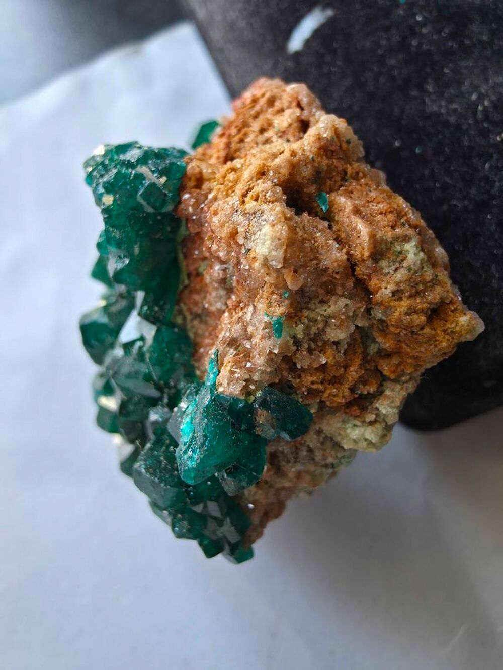 Dioptase Cristallis&eacute;e Vert Emeraude-Katanga RDC-39g 