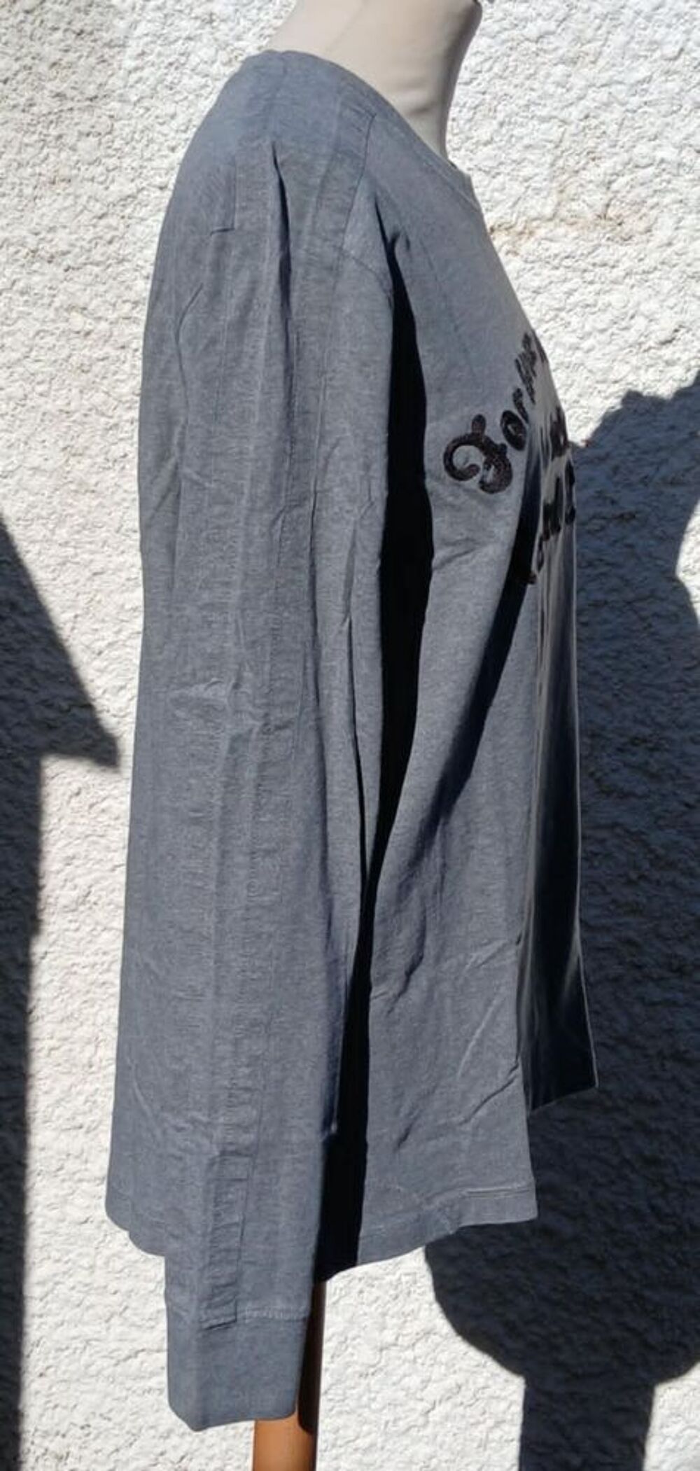 Tee-shirt Gris &agrave; Col Rond en Coton pour Homme : Taille XL Vêtements