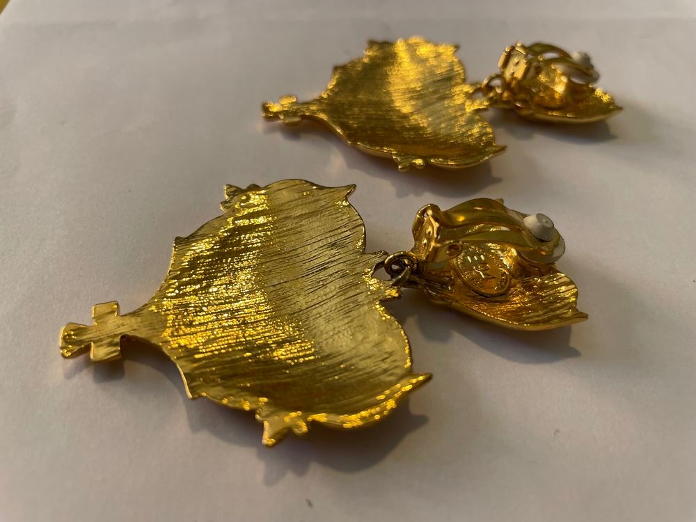 BO Clip coeur croisillons email blanc nacr&eacute; pendant c?ur CL Bijoux et montres
