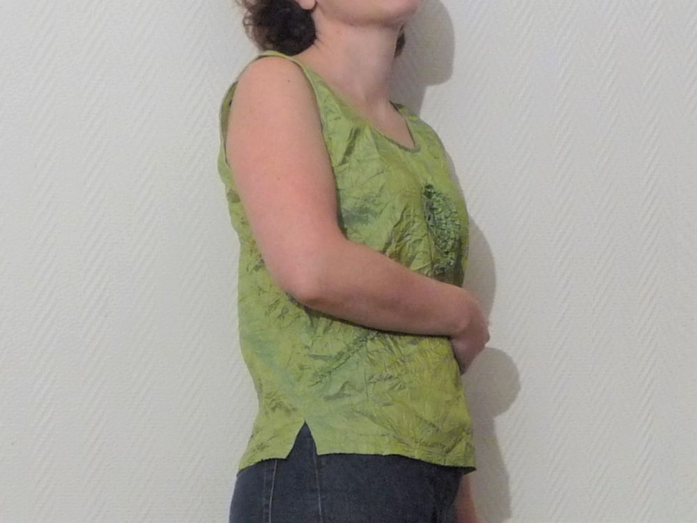 Top/ Tee Shirt Tissu Froiss&eacute; Vert Clair- Nid D'abeille Vêtements