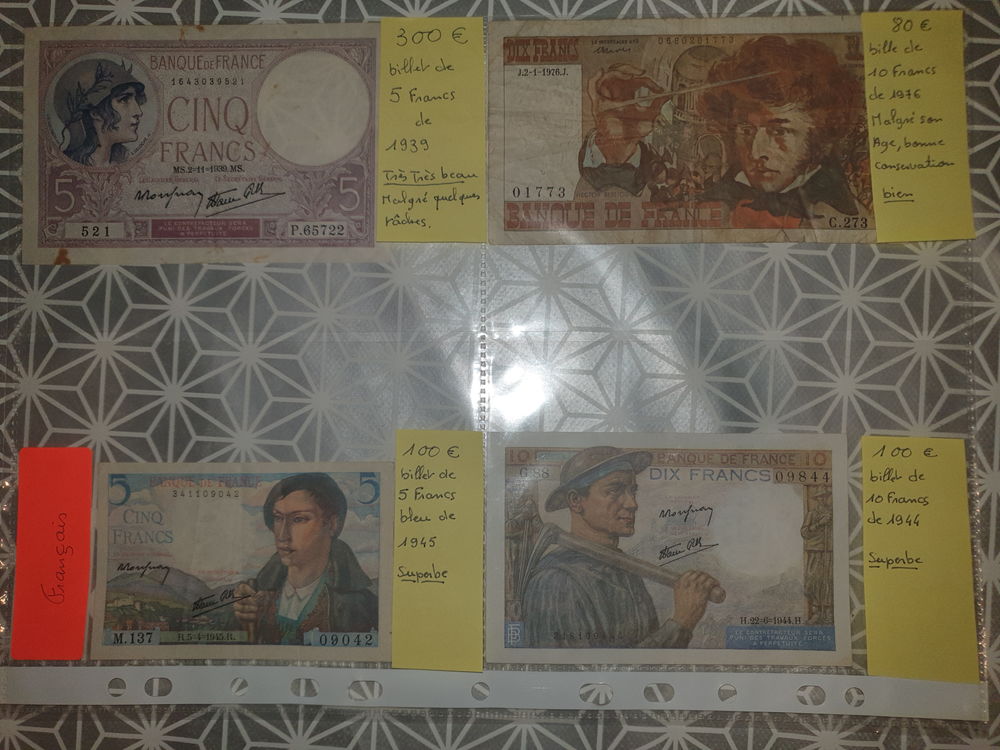 Billets fran&ccedil;ais 